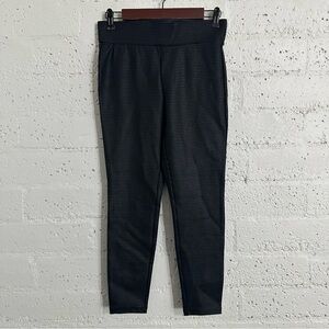 LOFT Womens Petite Pants SP Black Gray Houndstooth Pull On Rayon Stretch NEW BR2